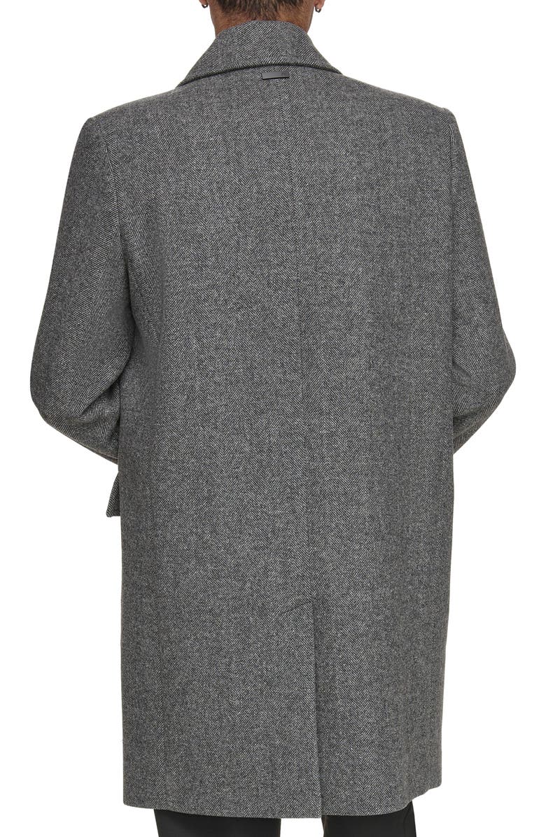 Andrew Marc Gondet Herringbone Wool Blend Overcoat, Alternate, color, 