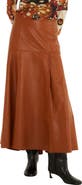 FARM Rio Leather Midi Skirt