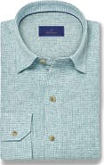 David Donahue Linen Check Sport Shirt