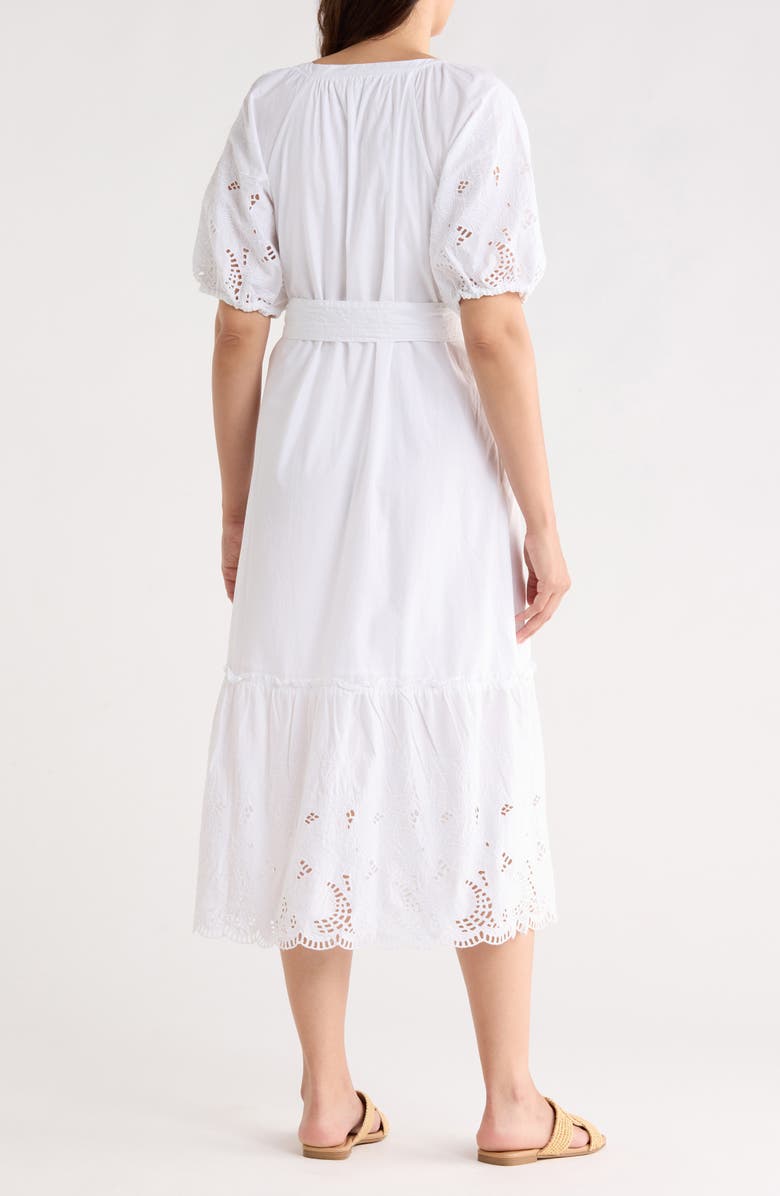 Tommy Bahama Flora Fresco Embroidered Eyelet Puff Sleeve Cotton Shirtdress, Alternate, color,