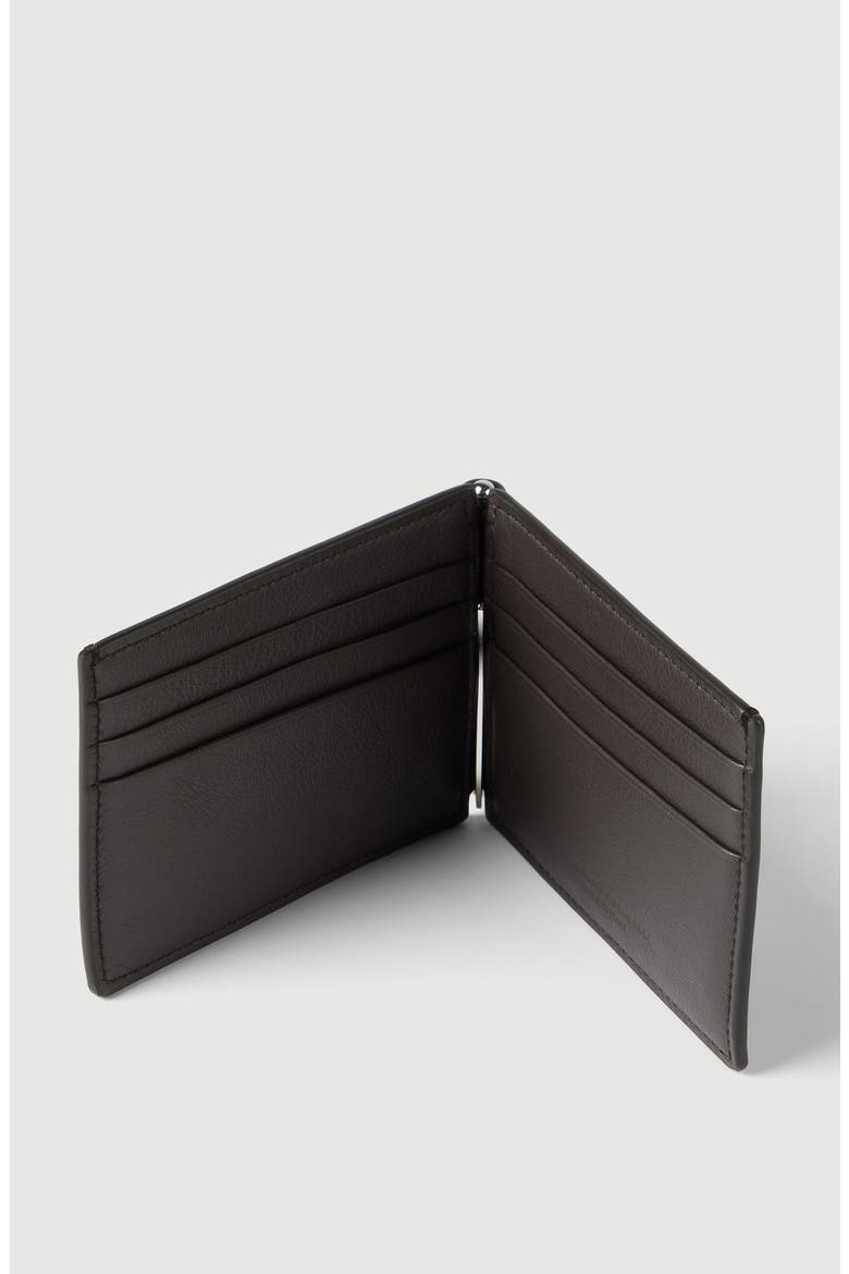 Smooth calfskin money clip wallet, Alternate, color, Brown
