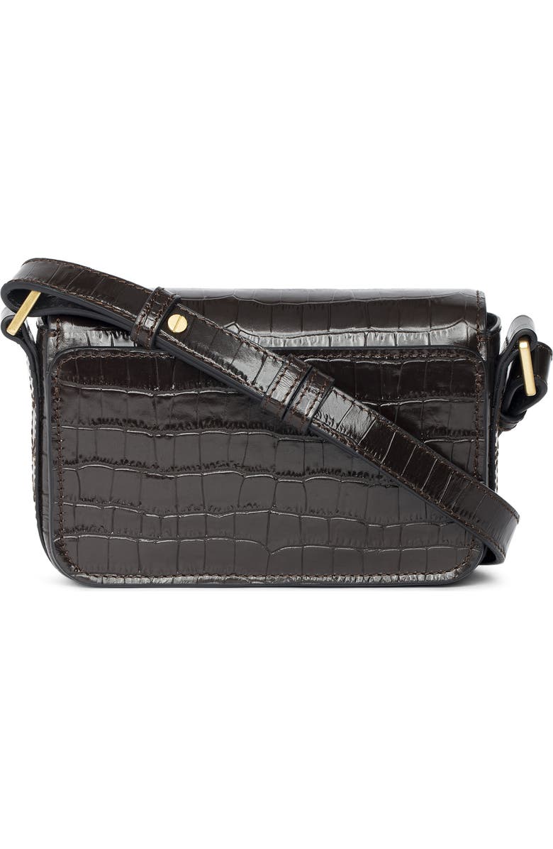 Zadig & Voltaire Le Zazi Croc Embossed Crossbody Bag, Alternate, color,