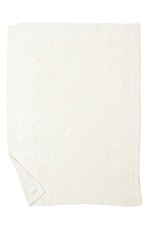 Barefoot Dreams Cozychic Diamond Weave Blanket In White