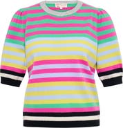 Maison Common Short Sleeve Multi Colored Striped Pullover