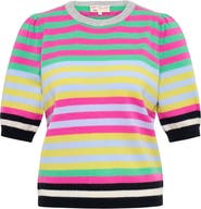 Maison Common Short Sleeve Multi Colored Striped Pullover