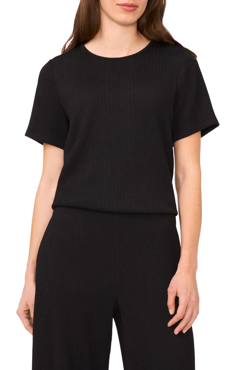 Halogen<sup>®</sup> Plissé Boxy T-Shirt, Main, color, Rich Black