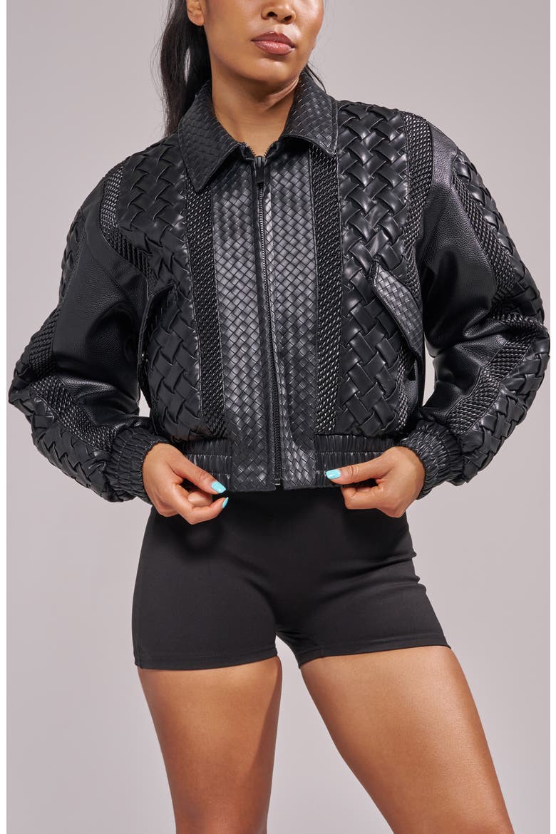 Alonso Leather Bomber Jacket, Main, color, BLACK