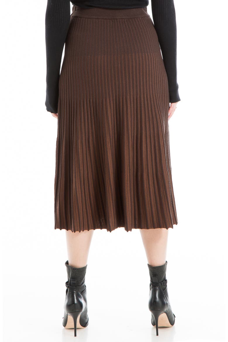 Pleated Sweater Skirt, Alternate, color, WOOD/ BROWN