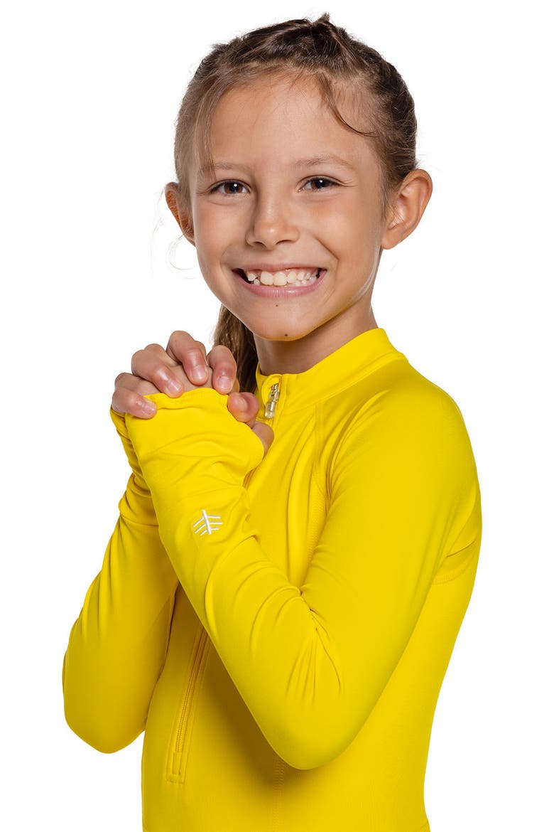 Aricia Koko Long Sleeve Swimsuit, UPF 50+ Sun Protection, Alternate, color, Bold Yellow