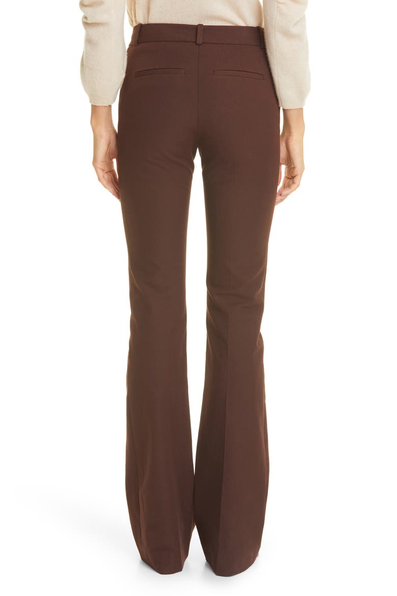Le High Flare Stretch Cotton Trouser Pants, Alternate, color, MAHOGANY