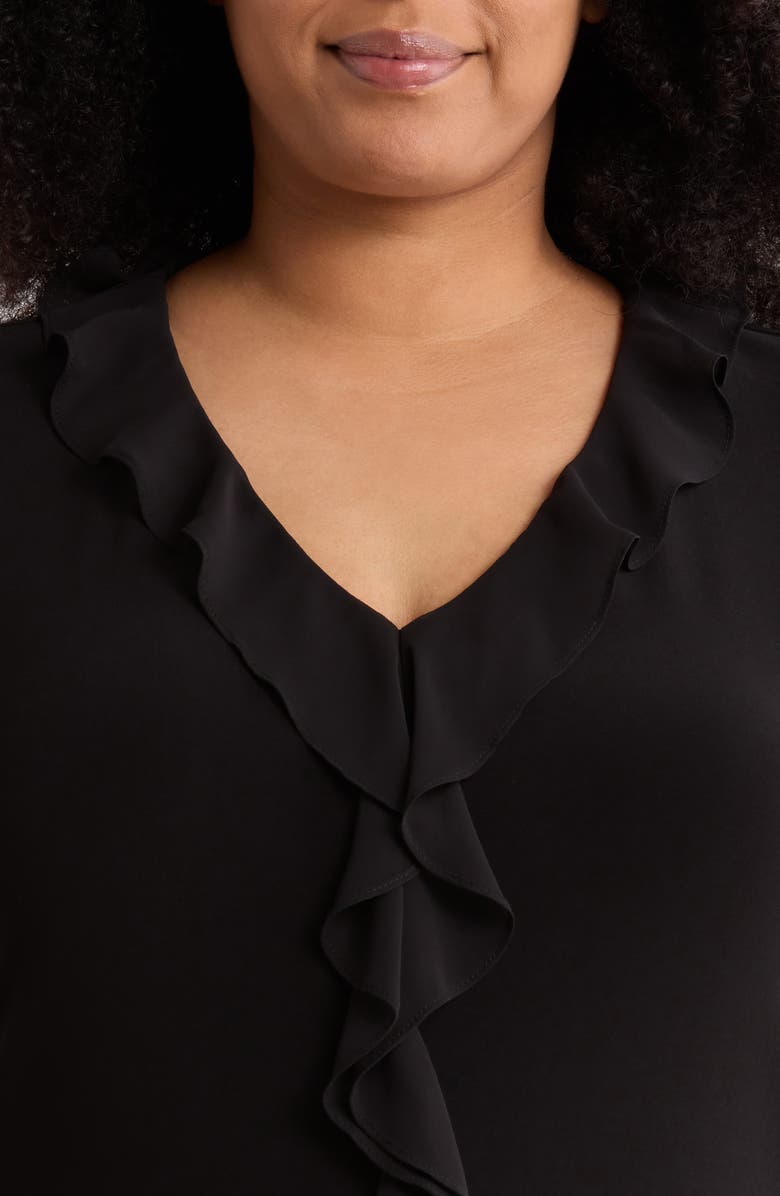 AK ANNE KLEIN Cascade Ruffle Front Top, Alternate, color,