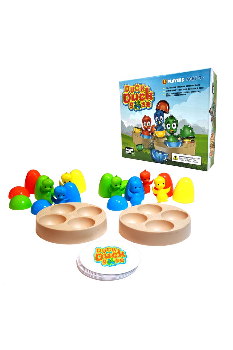 Duck Duck Goose - Color Sorting & Shape Stacking Board Game Challenge. Educational & Fine Motor Skills Learning Fun for Ages 3+, Toddlers & Preschoolers! No Batteries Required, Main, color, Duck Duck Goose