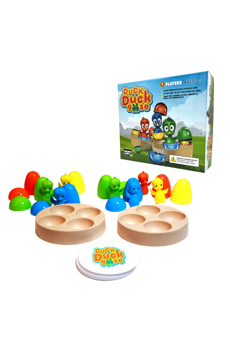 Mukikim Duck Duck Goose - Color Sorting & Shape Stacking Board Game Challenge. Educational & Fine Motor Skills Learning Fun for Ages 3+, Toddlers & Preschoolers! No Batteries Required, Main, color, Duck Duck Goose
