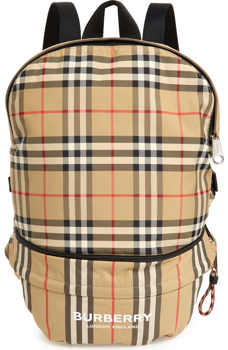 Burberry Rex Archive Check Convertible Belt Bag, Main, color,