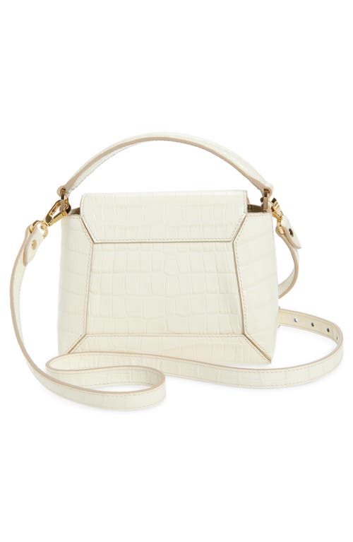Strathberry Nano Mosaic Croc Embossed Leather Top Handle Bag