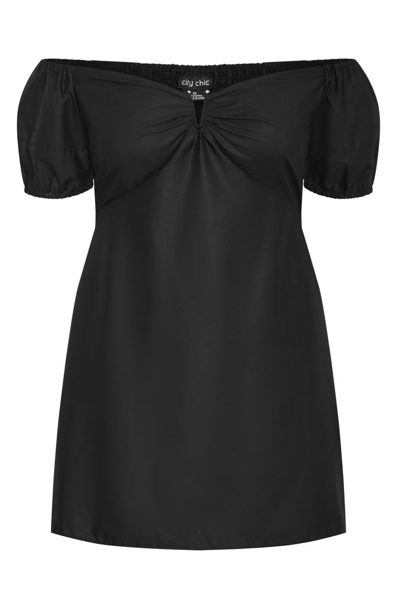City Chic Marcie Off-the-Shoulder Minidress, Alternate, color, Black