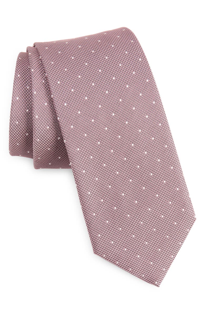 BOSS Pin Dot Silk Tie, Main, color, 