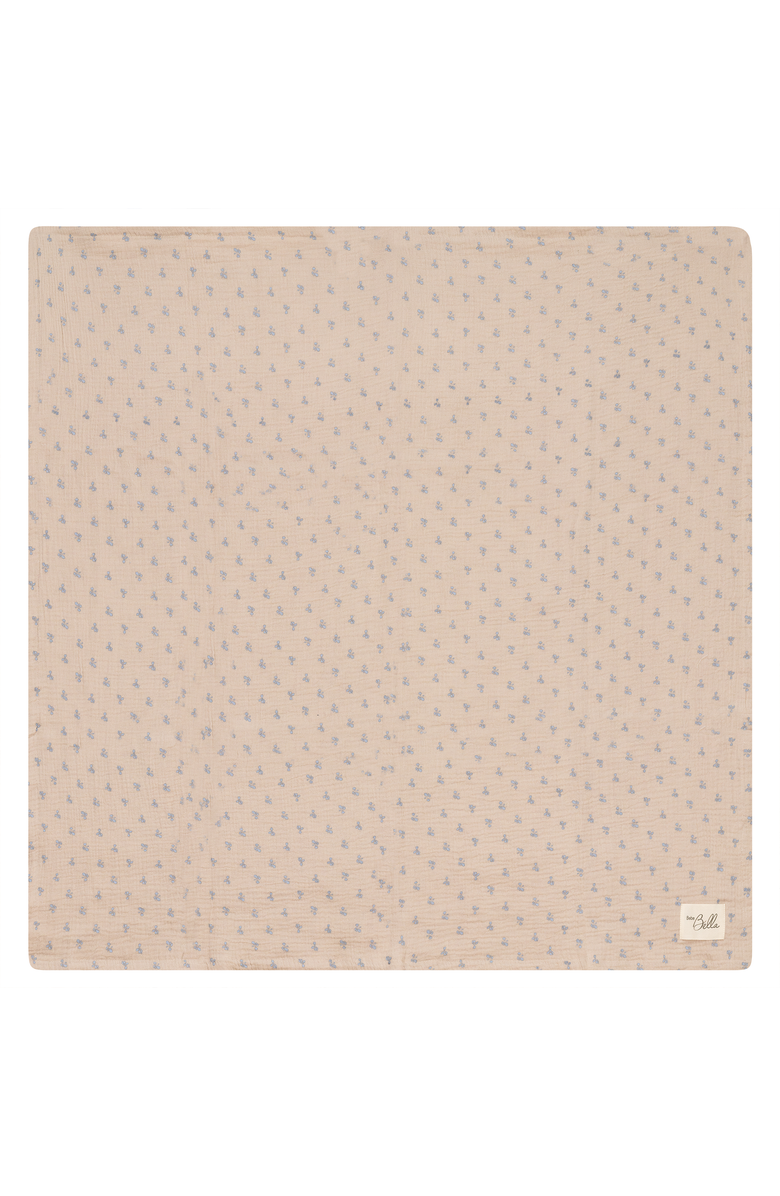 Bebe Bella Allover Raddish Print Swaddle, Main, color, Blue/Biscuit