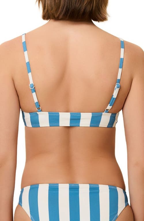 Solid & Striped The Rachel Bikini Top In Blue Sea Stripe In French Blue