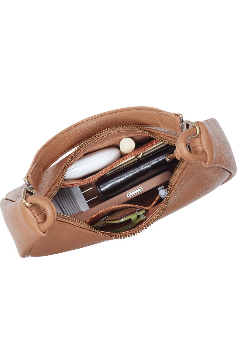 HOBO Small Cass Leather Shoulder Bag, Alternate, color, Brown Sugar