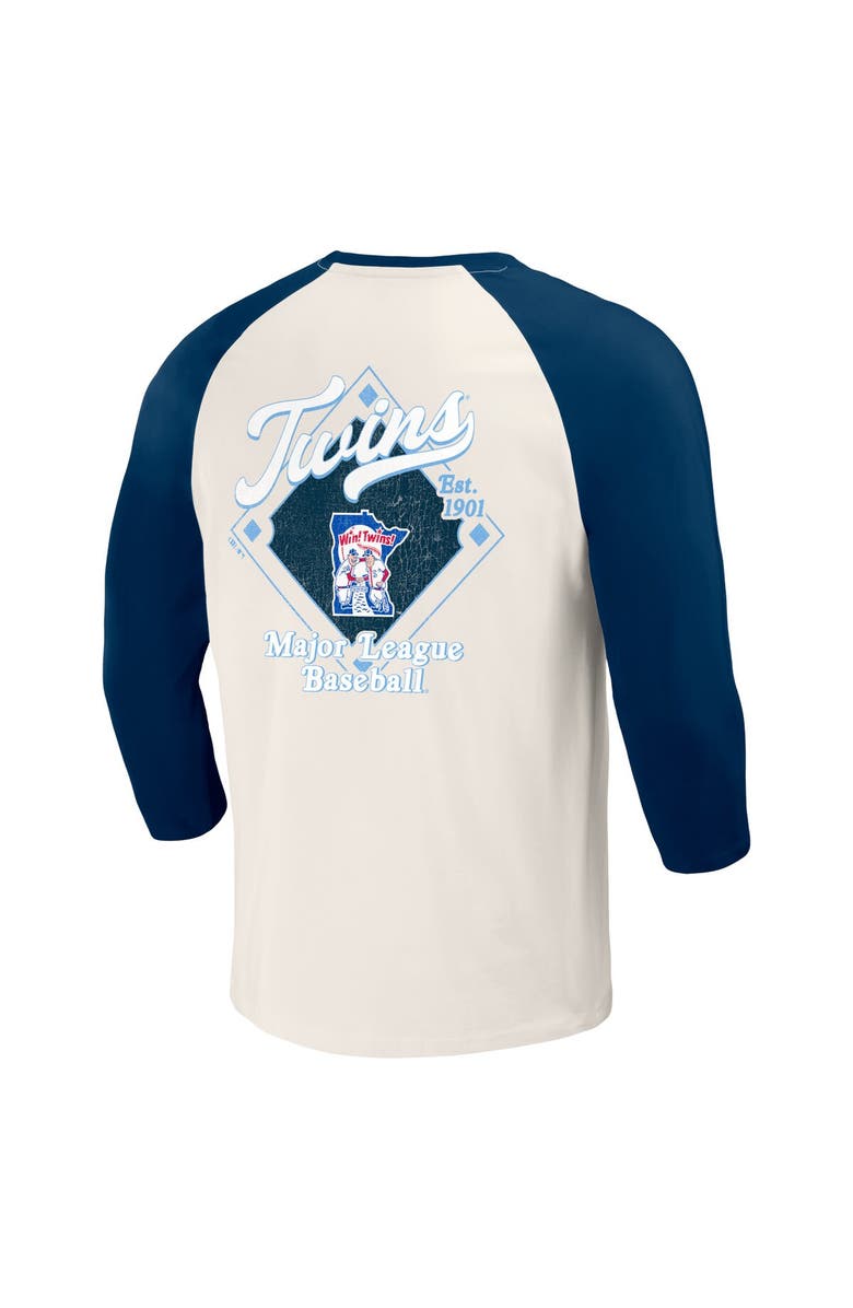Darius Rucker Collection by Fanatics Men's Darius Rucker Collection by Fanatics Navy/White Minnesota Twins Cooperstown Collection Raglan 3/4-Sleeve T-Shirt, Alternate, color, Navy