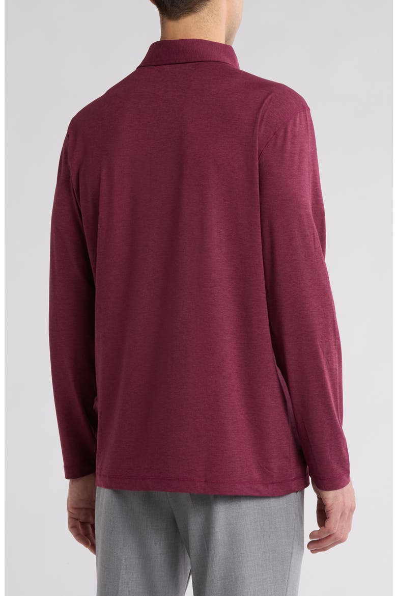 Long Sleeve Performance Polo, Alternate, color, BURGUNDY
