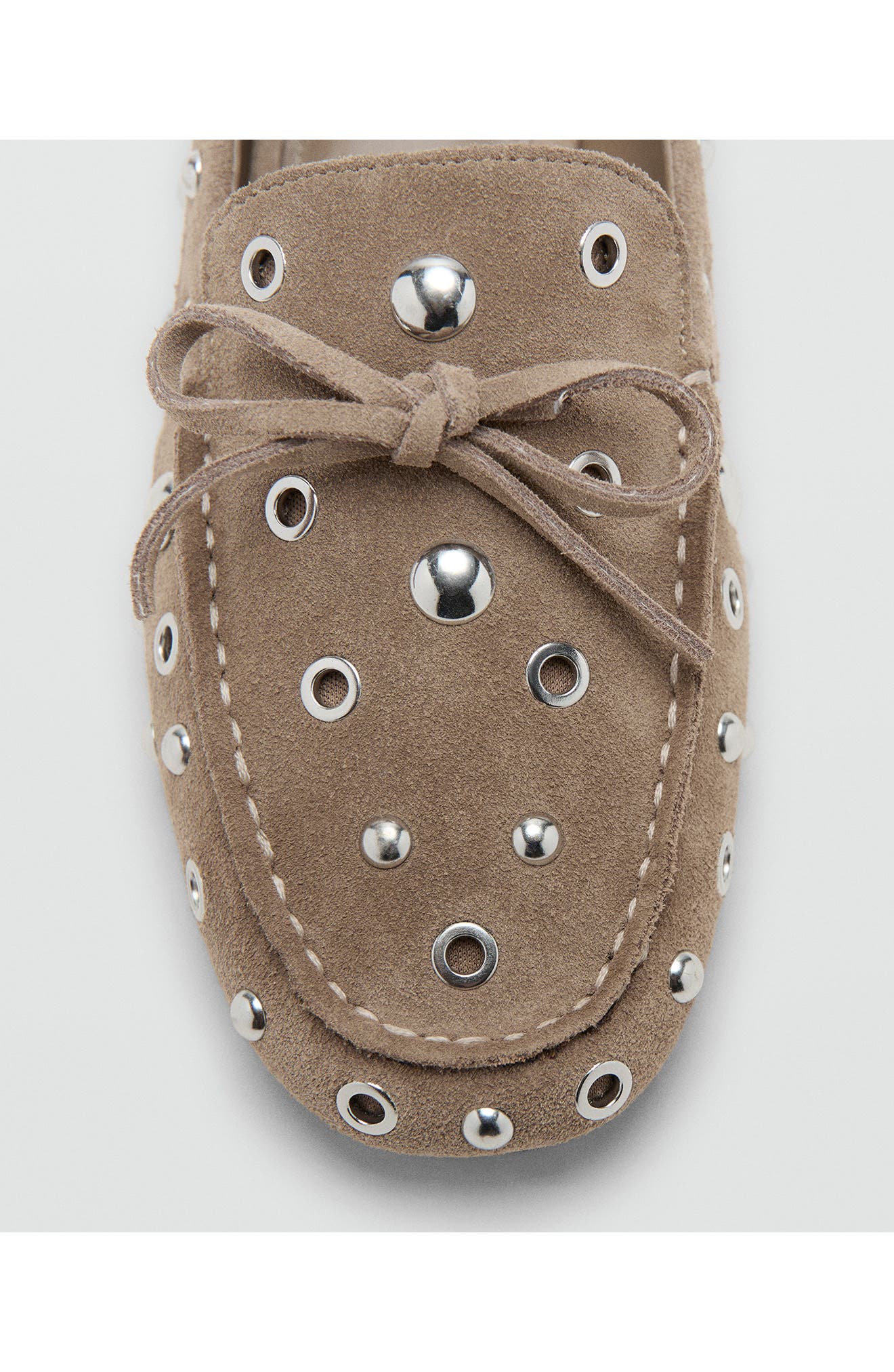 MANGO Eyelet Loafer, Alternate, color, Sand