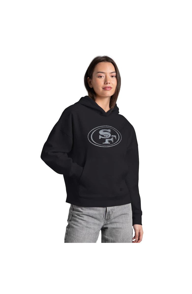 STARTER Women
s Starter  Black San Francisco 49ers Rhinestone Relaxed Hoodie, Alternate, color, Black