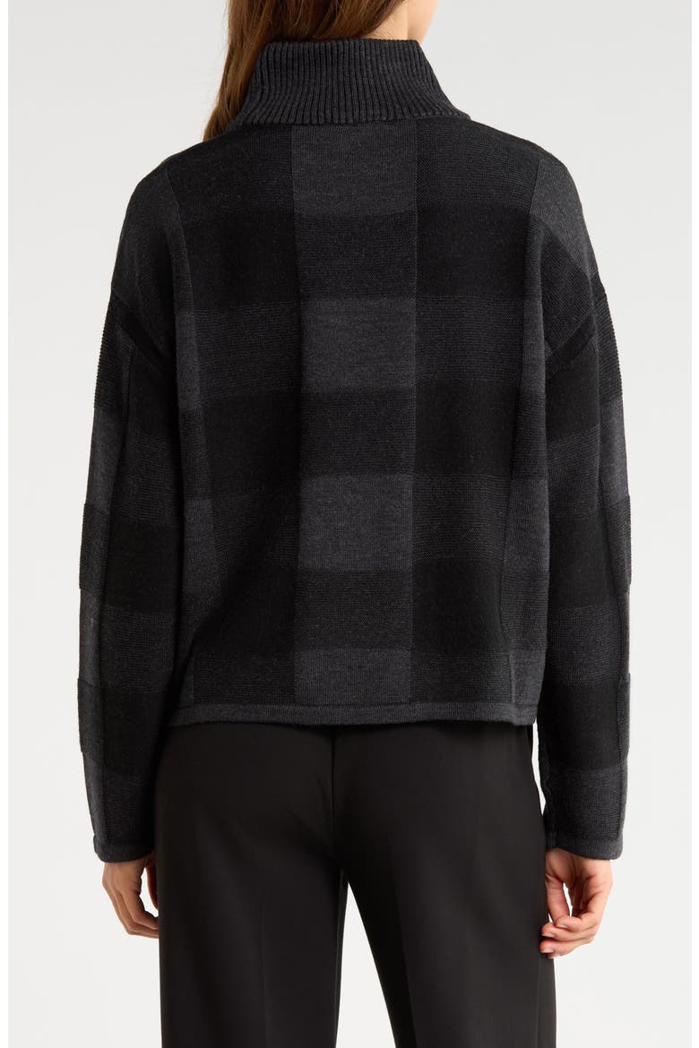 Stripe Wool Turtleneck Sweater, Alternate, color, BLACK/ CHARCOAL
