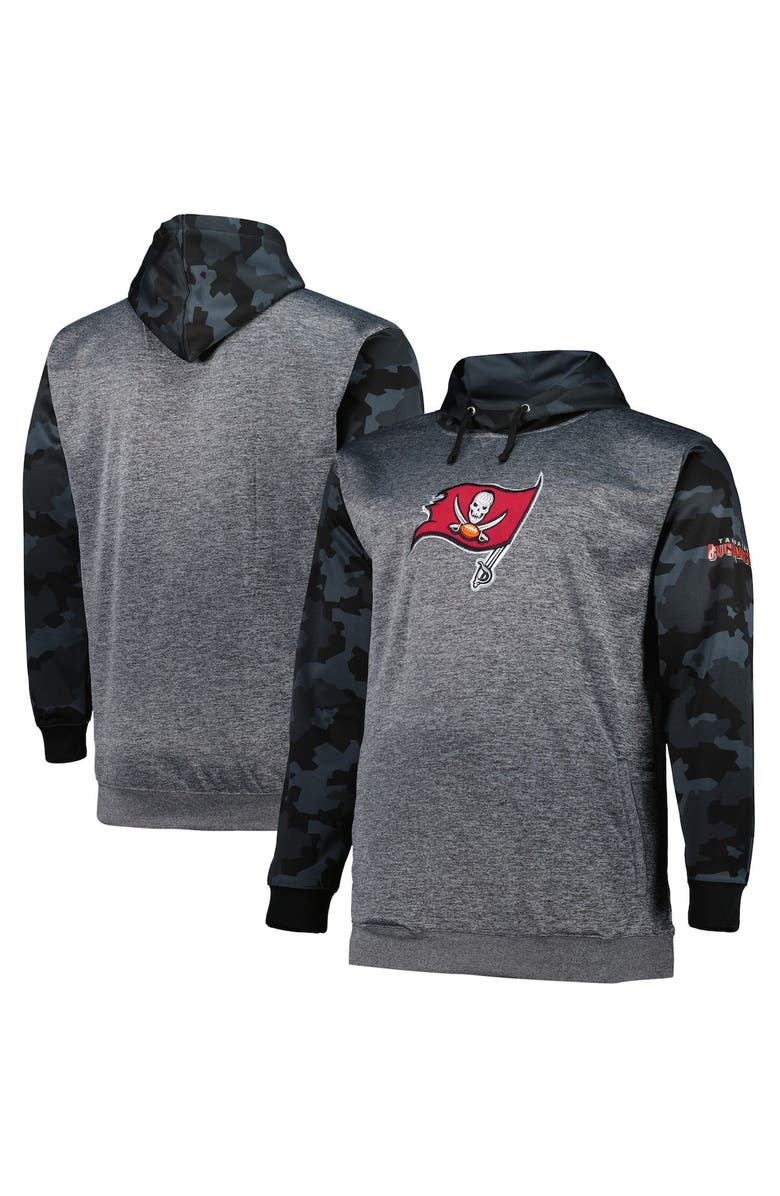 FANATICS Men's Fanatics Branded Heather Charcoal Tampa Bay Buccaneers Big & Tall Camo Pullover Hoodie, Main, color, Heather Charcoal