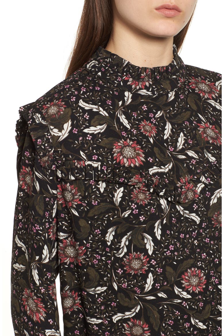 Ruffle Top, Alternate, color, BLACK CROWDED FLORAL