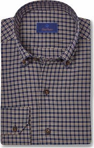 David Donahue Twill Check Sport Shirt