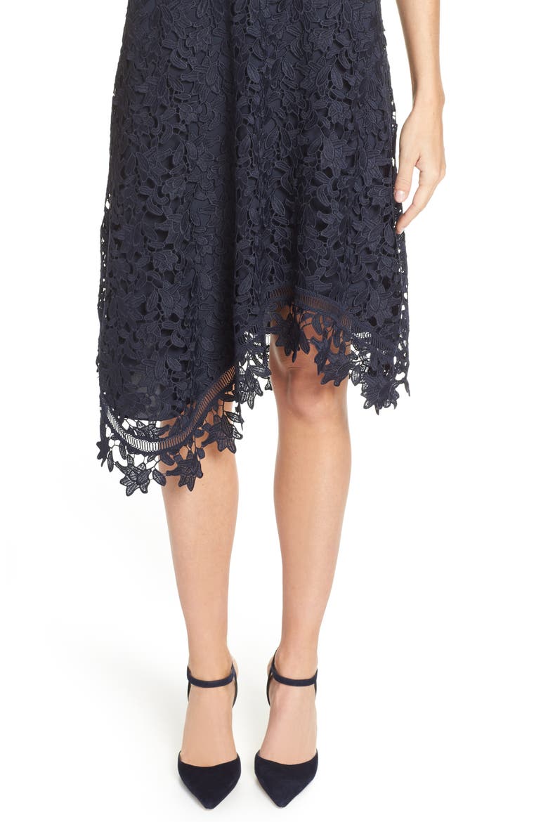 Asymmetrical Lace Dress, Alternate, color, NAVY