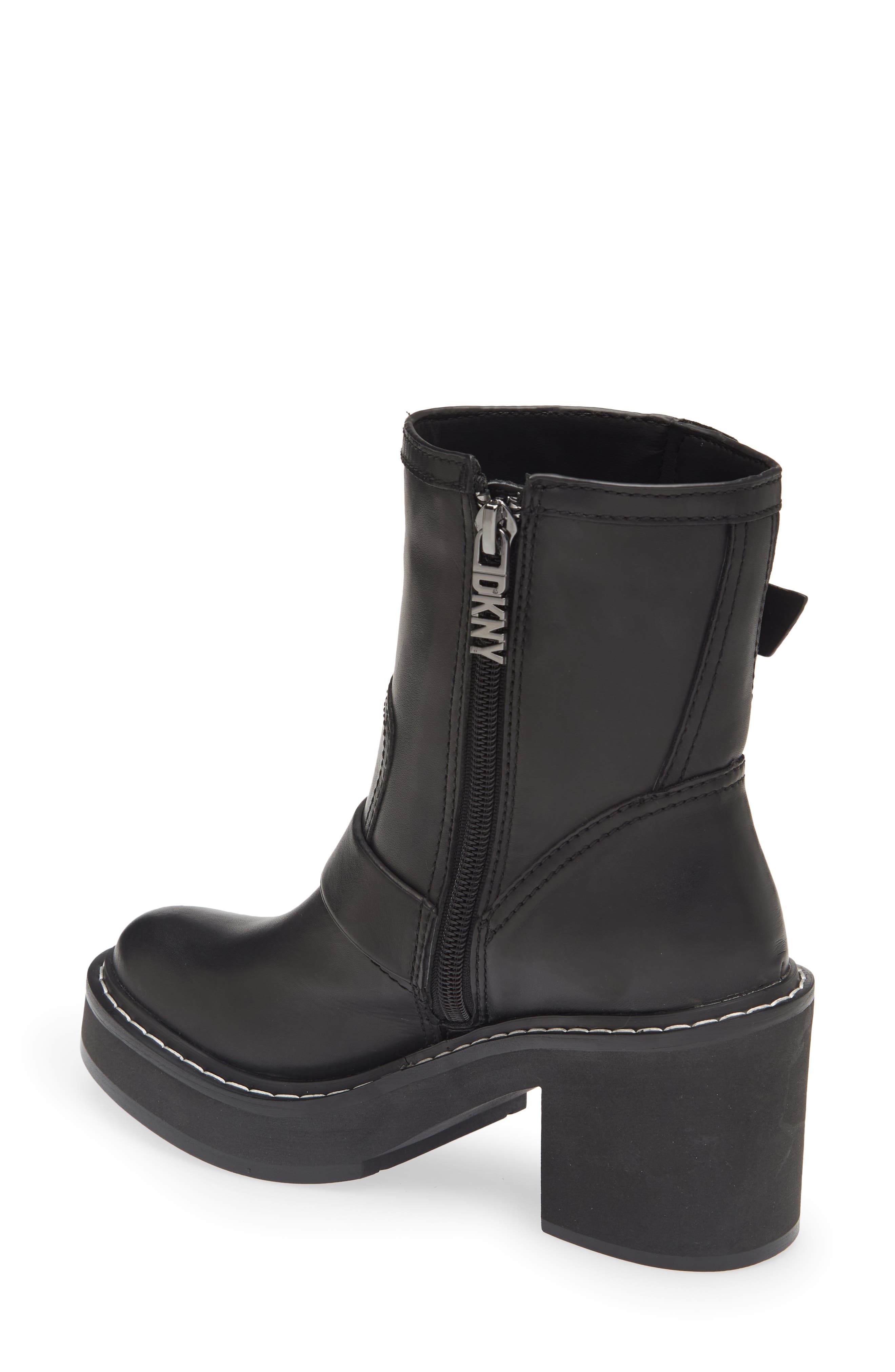 DKNY Daray Buckle Block Heel Bootie, Alternate, color, 