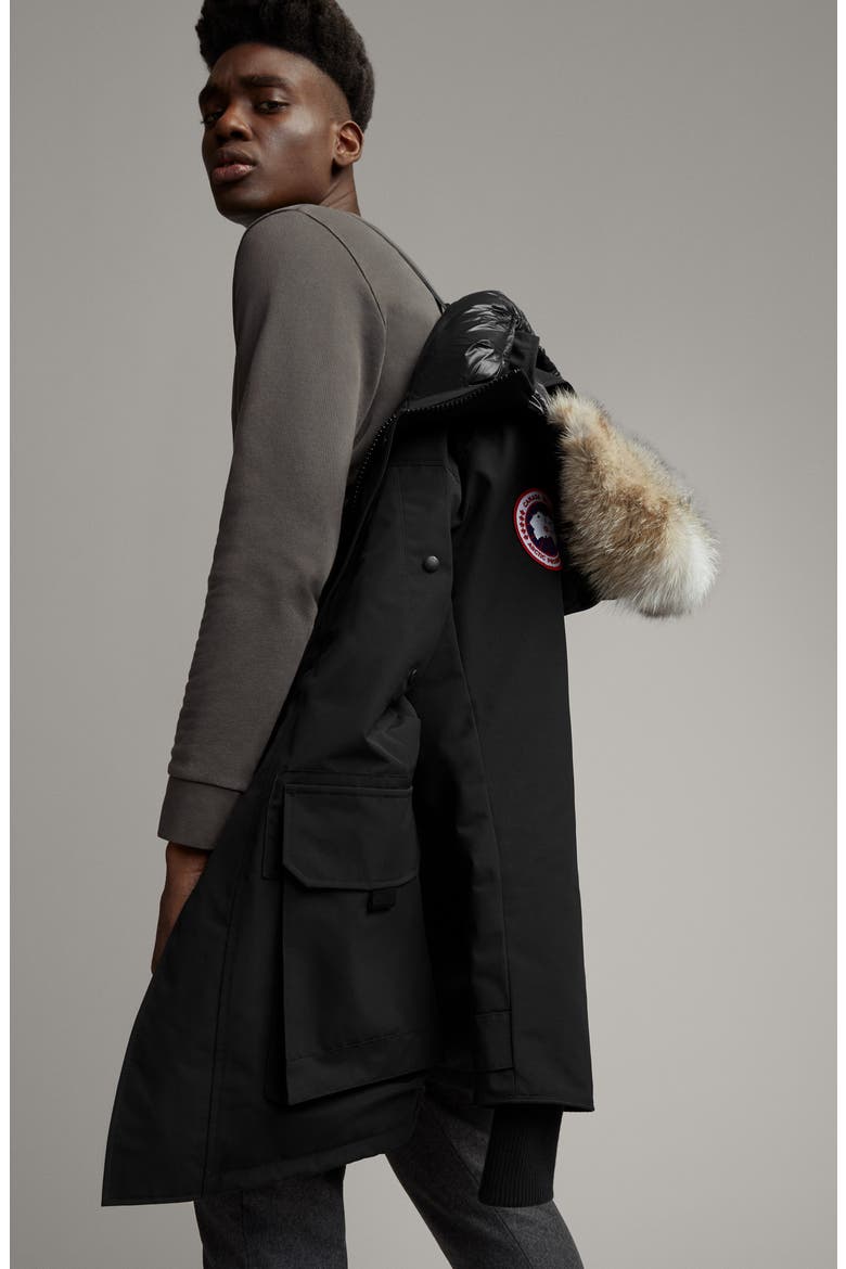 Erickson Down Parka with Genuine Coyote Fur Trim, Alternate, color, BLACK