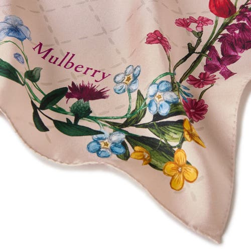 Mulberry Silk Wild Floral Square Scarf In Blossom Pink