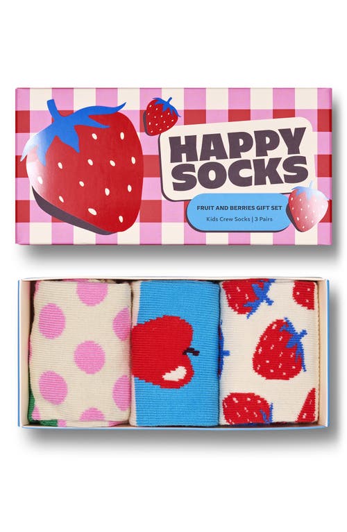 HAPPY SOCKS HAPPY SOCKS KIDS' 3-PACK FRUITS & BERRIES ASSORTED SOCKS SET