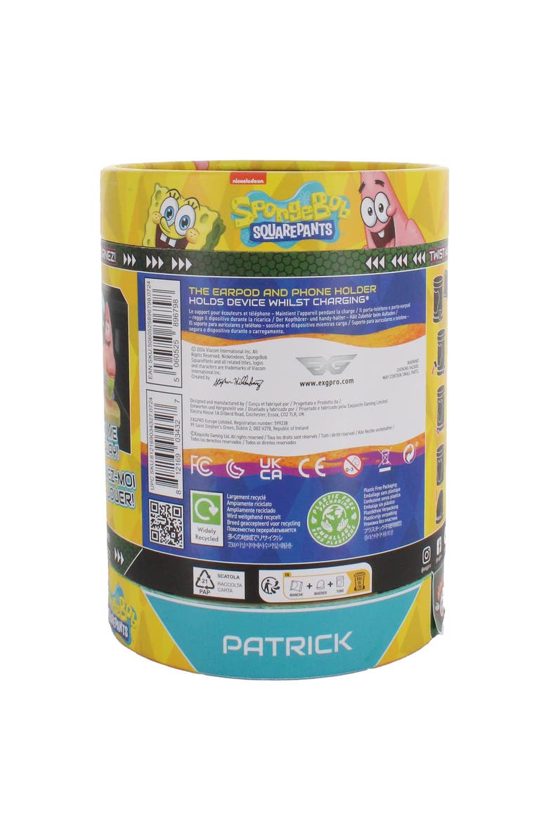 Exquisite Gaming Holdems Spongebob Patrick Earbud & Phone Holder, Alternate, color, Multicolored