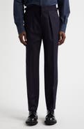 Thom Sweeney Pleated Virgin Wool Twill Trousers