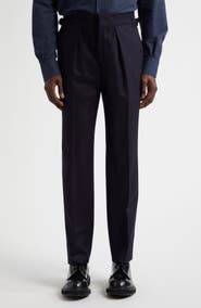Thom Sweeney Pleated Virgin Wool Twill Trousers