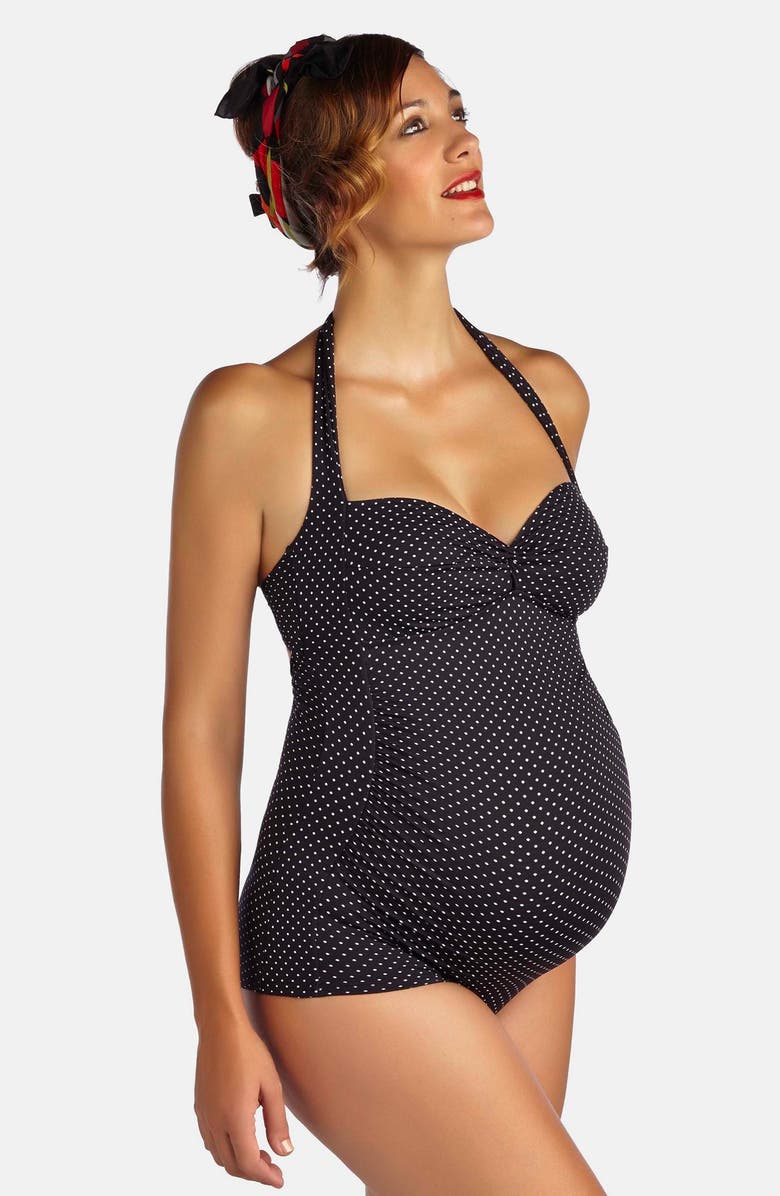 Pez D'Or Montego Bay Jacquard One-Piece Maternity Swimsuit, Main, color, 