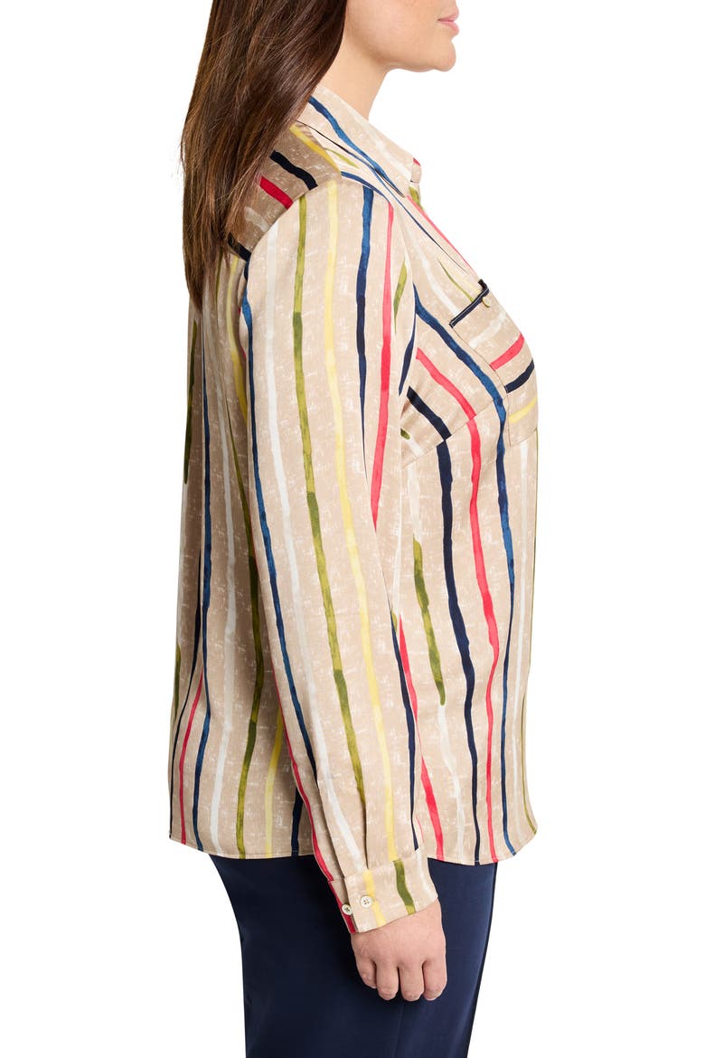 Painted Stripe Popover Top, Alternate, color, NEUTRAL MULTI