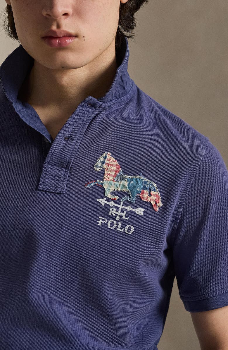 Polo Ralph Lauren Classic Fit Horse Appliqué Polo Shirt, Alternate, color, Light Navy