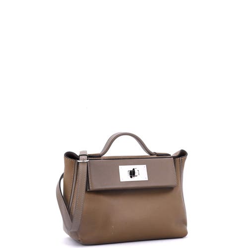 Pre-owned Hermes Hermes 24/24 Bag Evercolor With Swift 21 In Brown