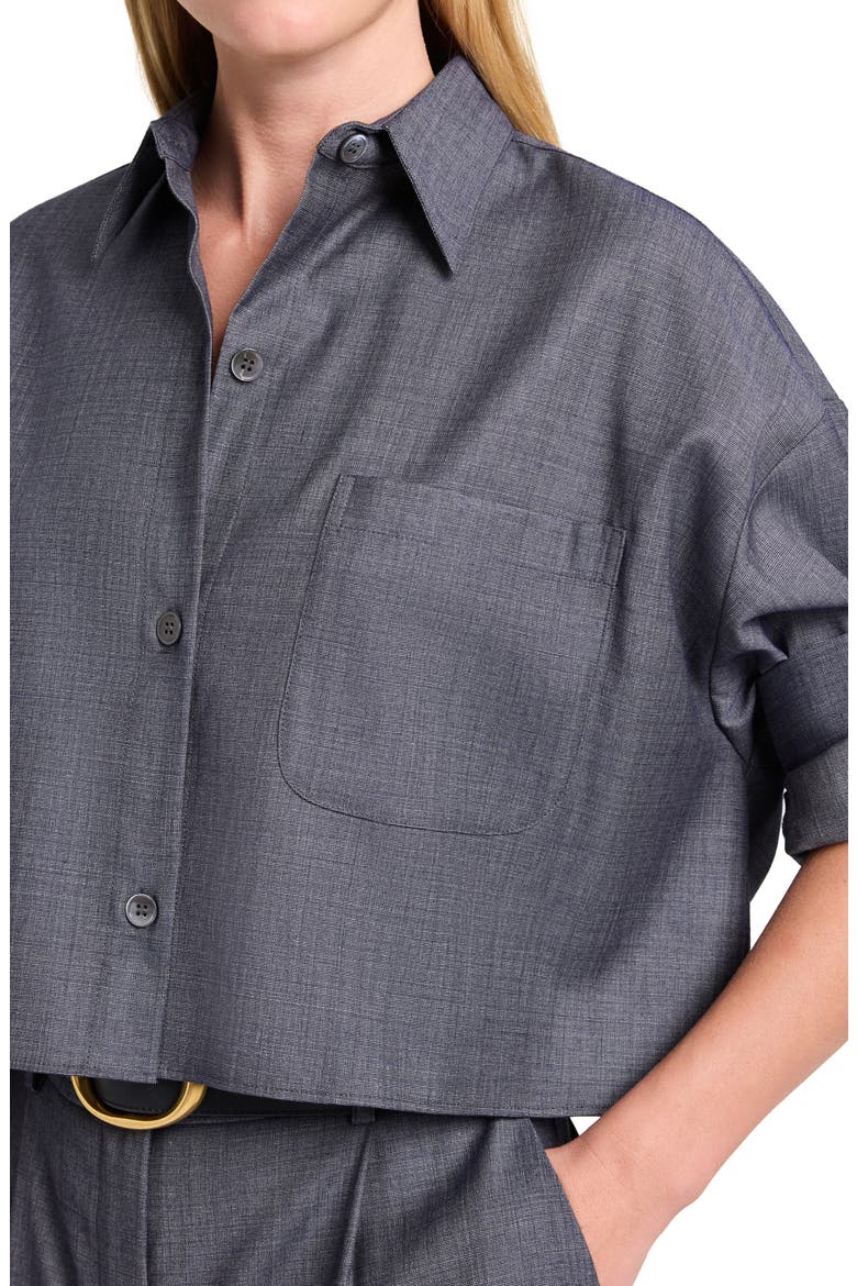 Next Ex Button-Up Wool Blend Shirt, Alternate, color, MEDIUM INDIGO