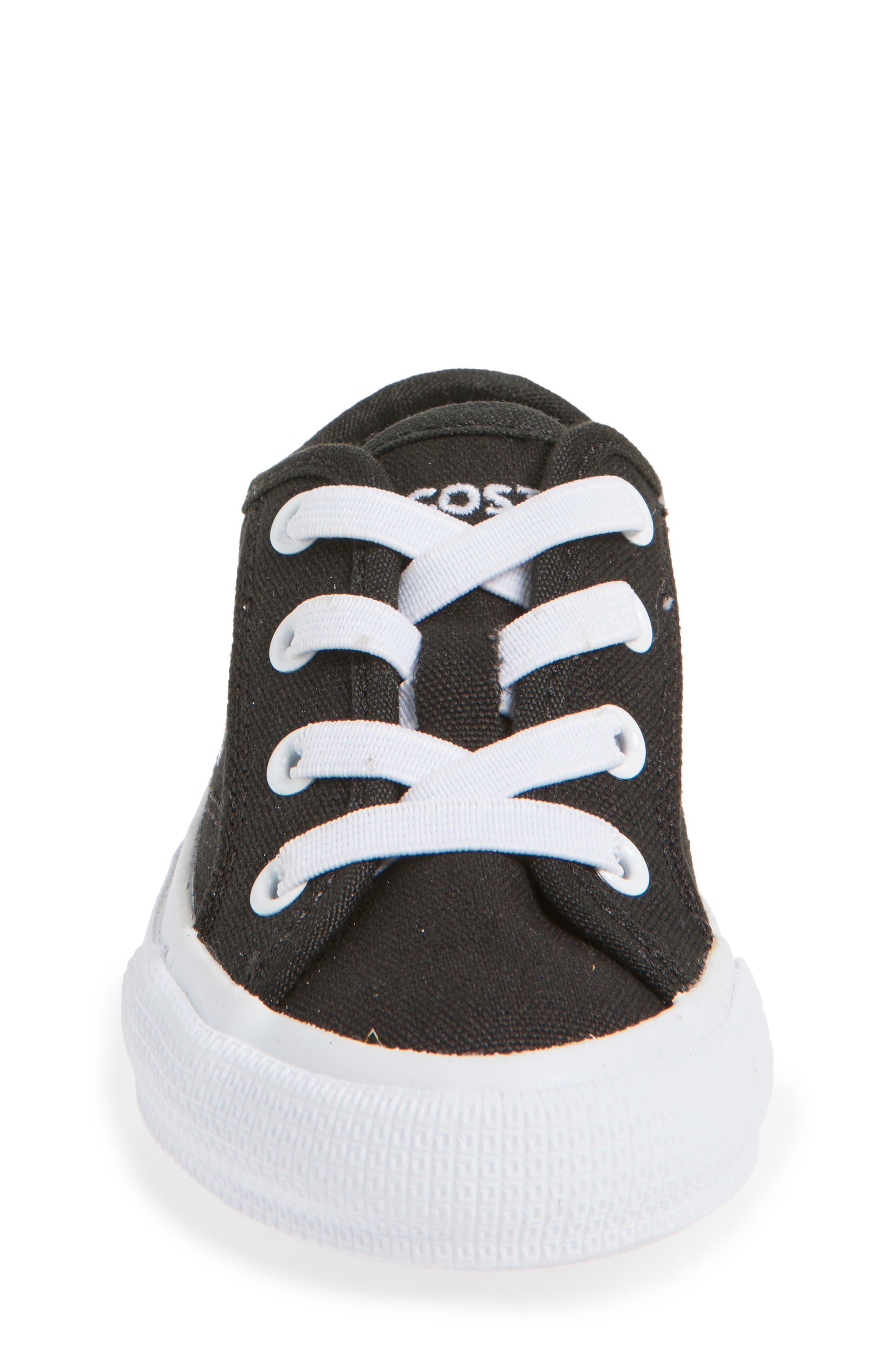 Lacoste Kids' Backcourt Sneaker, Alternate, color, Black/ White Canvas