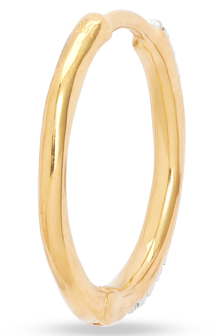 Small Riva Wave Diamond Hoop Earrings, Alternate, color, YELLOW GOLD