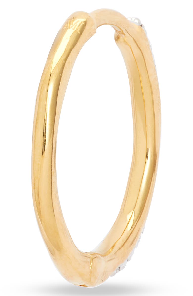 Monica Vinader Small Riva Wave Diamond Hoop Earrings, Alternate, color, Yellow Gold