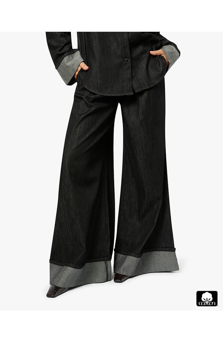 WeWoreWhat High Waisted Pleated Super Wide Leg Pant, Main, color, 