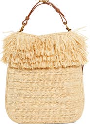 Saint Laurent Roady Fringed Raffia Shoulder Bag11324121